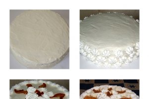 Tort cu cremă de lămâie acoperit cu ganash de ciocolată albă
