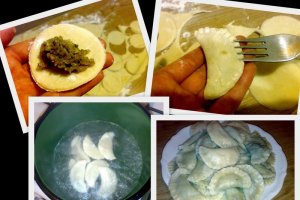 Supa de sfecla cu pierogi umpluti cu varza si ciuperci