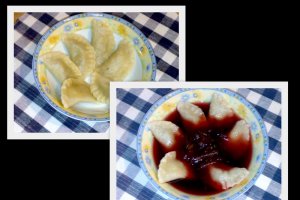Supa de sfecla cu pierogi umpluti cu varza si ciuperci