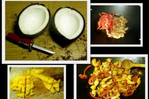 Pui si orez in nuca de cocos