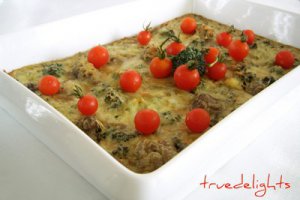 Budinca de broccoli cu ciuperci