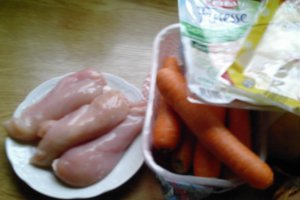 Cordon Blue cu garnitura de morcovi si piure de cartofi