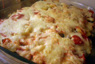 Musaca de cartofi cu carne si ciuperci
