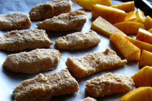 Fish fingers cu wedges