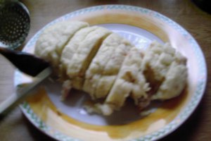 Tocanita de porc cu paine fiarta(Schweine-Geschnetzeltes mit Mehlknödel)