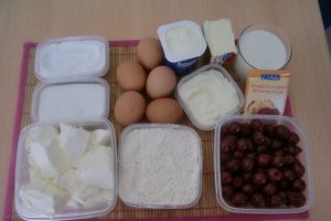 Prajitura cu branza si cirese