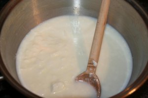 Bavareza de iaurt cu sos de prune