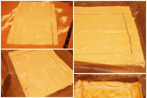 Tarta cu pere, foietaj si crema de vanilie