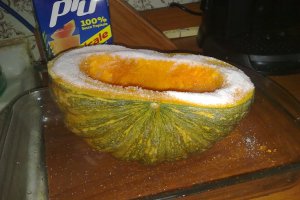Gris cu lapte cu sos si garnitura de dovleac