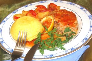 Muschi de porc in sos de legume