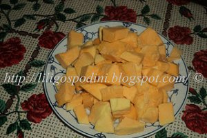 Frittata cu dovleac, carnat si branza