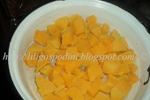 Frittata cu dovleac, carnat si branza