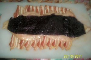 Rulada de pui cu legume,  soldatei de orez si pastarnac