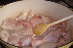 Tocanita de pui exotica, in mamaliga