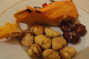 Castane coapte si dovleac copt la cuptor