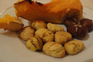 Castane coapte si dovleac copt la cuptor