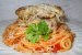 Pulpe de pui cu caşcaval pe pat de spaghete-1
