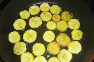 Carne de vanat (caprioara , cerb )cu sos si dovlecei prajiti