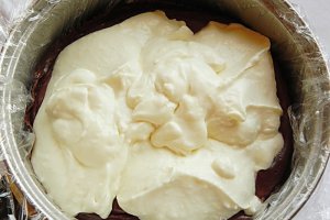 Tort cu mousse de iaurt si ciocolata