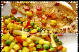 Piept de pui cu amestec de legume mexican la Hot-pan