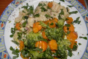 Cod file cu brocoli si morcovi -la tigaie