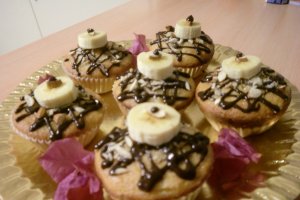 Muffins de banane cu ciocolata si fistic