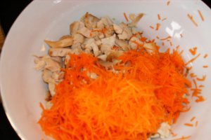 Salata de telina, mar, morcov si piept de pui