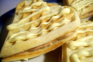 Gauffre cu crema ganache de ciocolata