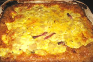 Budinca de paste cu cas si sunca de vita