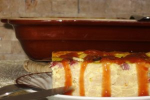 Budinca de paste cu cas si sunca de vita