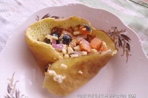 Salata greceasca(reteta proprie) cu pancakes