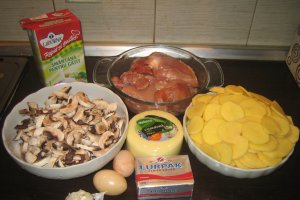 Pulpe impanate la cuptor cu cartofi gratinati