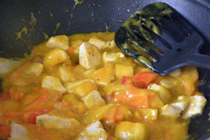 Pui cu Vitasia wok sauce curry (by Lidl)