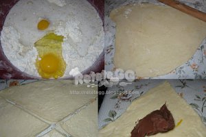 Cornuri pufoase cu ciocolata