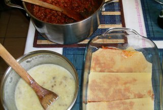 Lasagna cu carne si ciuperci