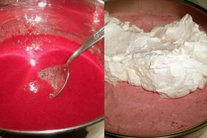 Tort cu crema mascarpone si mousse de capsuni
