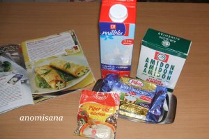 Rulouri de lasagna cu brânză, pe pat de spanac