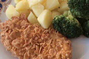 Snitel cu cornflakes