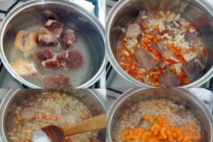Mancare de cartofi cu carne de porc afumata
