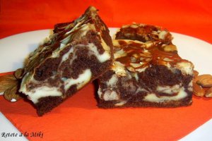 Prajitura cu branza dulce,ciocolata si migdale