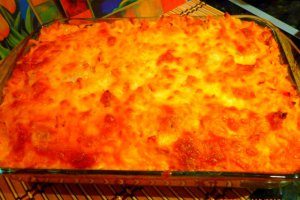 Budinca de paste cu pui si ciuperci