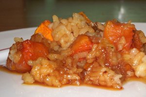 Dovleac cu orez si zahar caramelizat