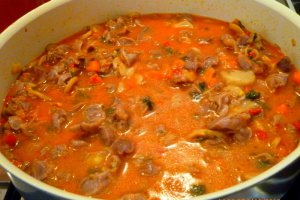 Pipote de pui cu ciuperci si legume