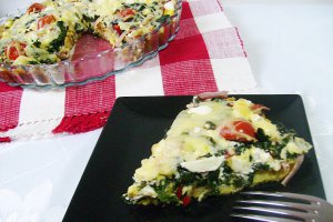 Tartǎ cu spanac şi brânză feta