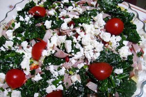 Tartǎ cu spanac şi brânză feta