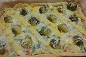 Quiche cu varza de Bruxelles si mozzarella