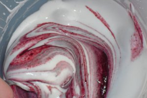 Spuma de fructe de padure cu Miez de Lapte