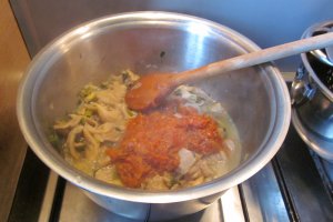 Tortellini cu branza, ciuperci si spanac