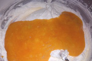 Budinca de biscuiti cu spuma de mango
