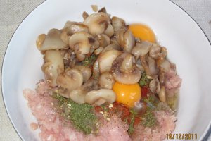 Tarta cu ciuperci si carne tocata de pui